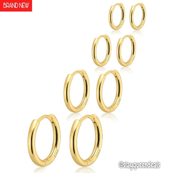 Jewelry - Small 14K Gold Plated Huggie Hoop Earrings Hypoallergenic Lightweight Stacking